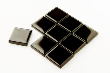 Black ceramic floor tiles