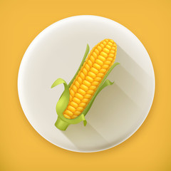 Corn long shadow vector icon © Natis