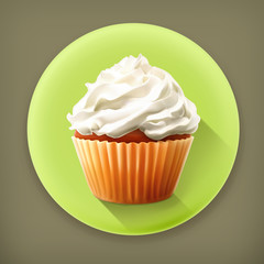 Cupcake, long shadow vector icon