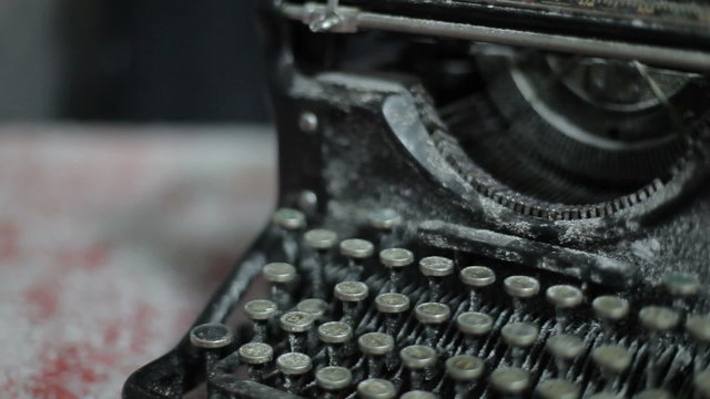 Close up video of antique typewriter