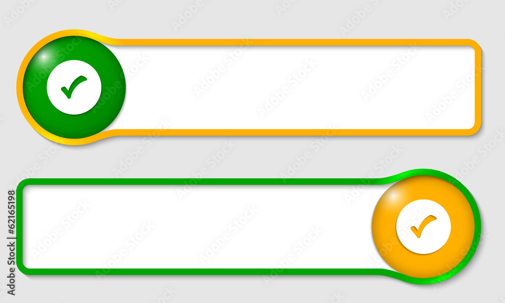 Poster set of two text frame for text with check box