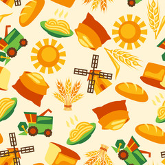 Seamless pattern with agricultural objects.