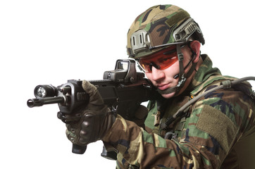 Fototapeta premium NATO soldier in full gear.