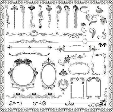 vector set design elements and page decoration.