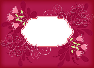 Floral background with frame.