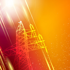 Electric power transmission tower.