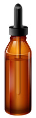 A light brown medical bottle with a dropper