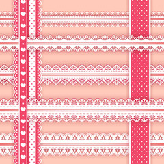 Collection design elements for scrapbook. Borders.