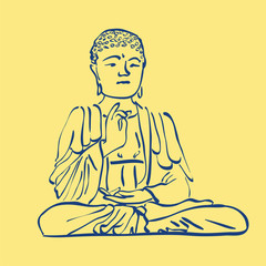 Buddha sitting and blessing