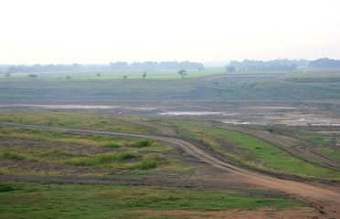Fototapeta premium vacant land , dirt road for background