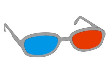 cartoon image of stereoscopic glasses