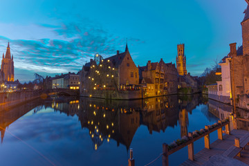 Belfort and Canal in Bruges Brugge