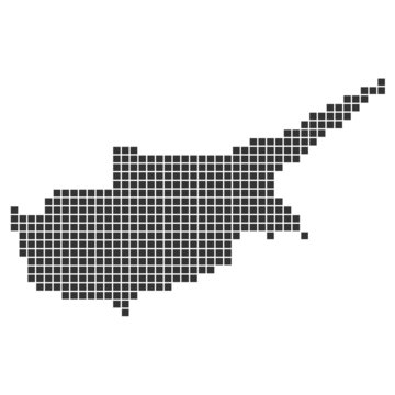 Pixelkarte schwarz - Zypern