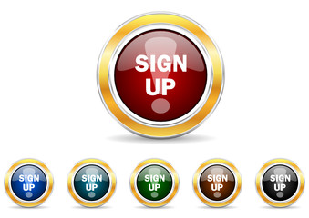 sign up icon vector set