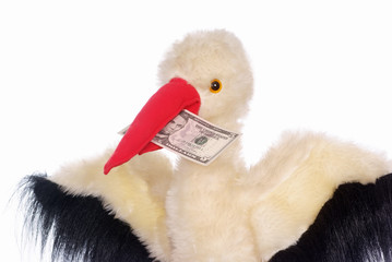 Stork and $ 5