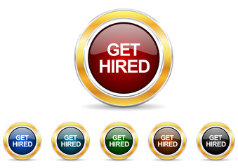 get hired icon vector set