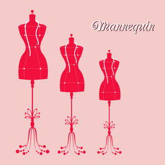 vector vintage tailor's mannequin
