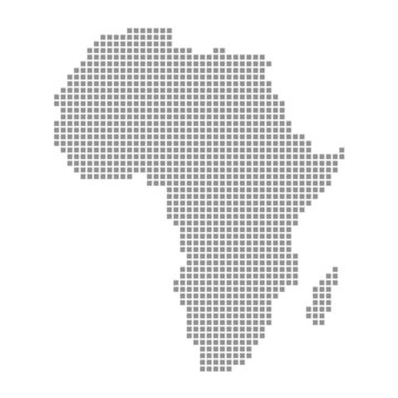 Pixelkarte grau - Kontinent Afrika