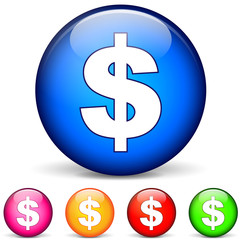 dollar round icons