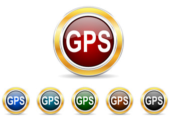 gps icon vector set