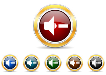 Obraz premium audio icon vector set