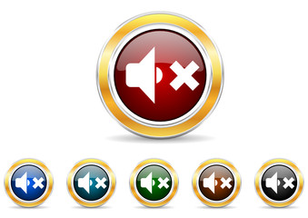 Fototapeta premium mute icon vector set