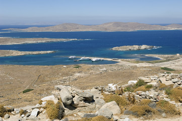 Küstenlandschaft auf der Insel Delos, Griechenland
