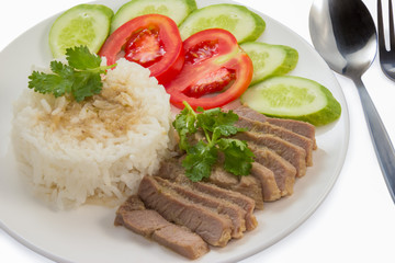 baked pork with jasmine rice