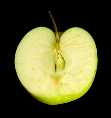 halved green apple