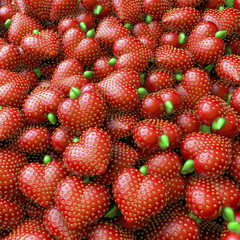 Erdbeeren, Herzen in Erdbeerform, Liebe, Hintergrund