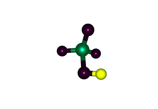 Perchloric acid molecular structure isolated on white