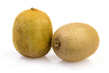 Two kiwi on white background