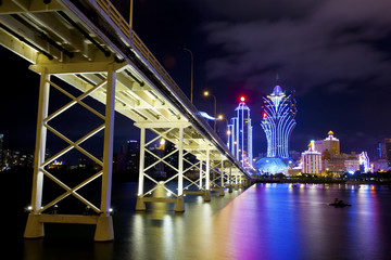 Fototapeta na wymiar Makau kasyno w nocy