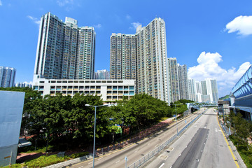 Fototapeta na wymiar Hong Kong apartment blocks at day