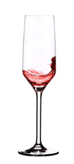 Pink champagne in a glass.