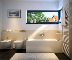 Badezimmer in Einfamilienhaus - bathroom in family house