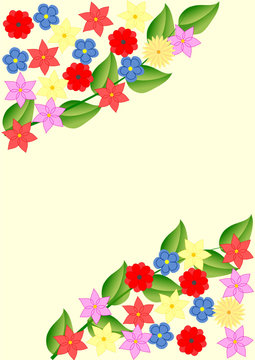 Hintergrund Blumen und Blätter mit Textfreiraum