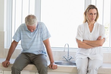 Obraz premium Annoyed couple not talking after an argument