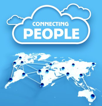 Connecting people over communication world map