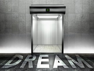 Dream, Modern elevator with open door