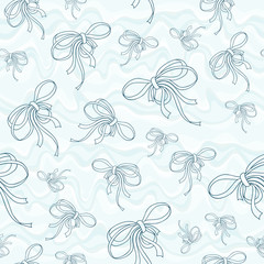 Bows On Wavy Background