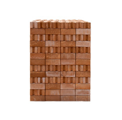 Stack of new red bricks