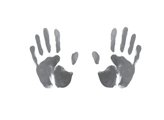 gray silhouette of fingerprints. imitation of brush