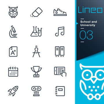 Lineo - School and University outline icons