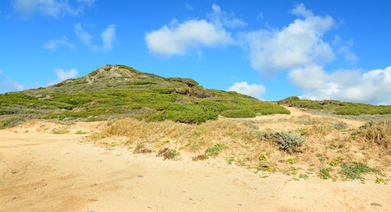 hill under clouds