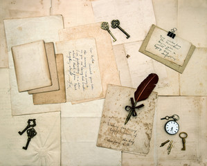 vintage letters and handwritten postcards
