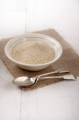 bowl with bread crumbs