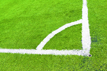 Obraz premium Corner of a synthetic football field