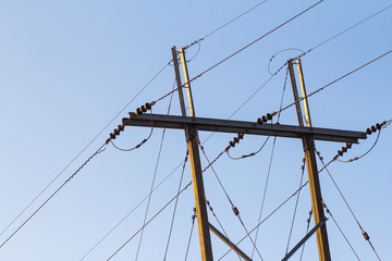 Fototapeta premium electricity post on a mountain in Thailand