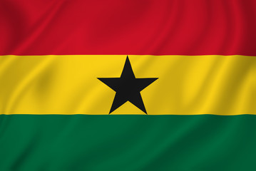 Ghana flag - obrazy, fototapety, plakaty